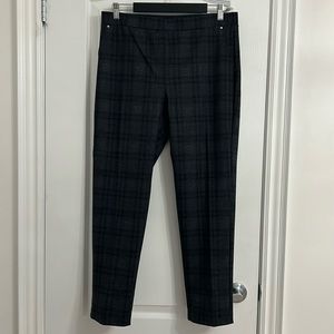 NWT Jones New York black/grey plaid slip-on pants size L